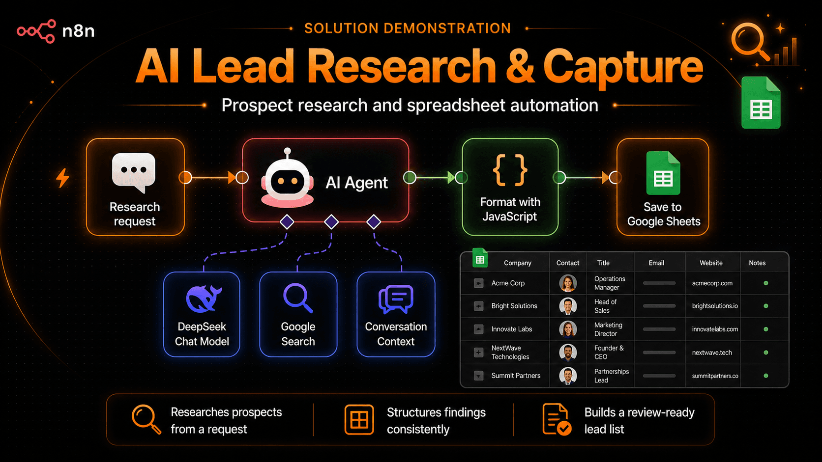 AI-Powered Lead Research and Spreadsheet Automation project screenshot